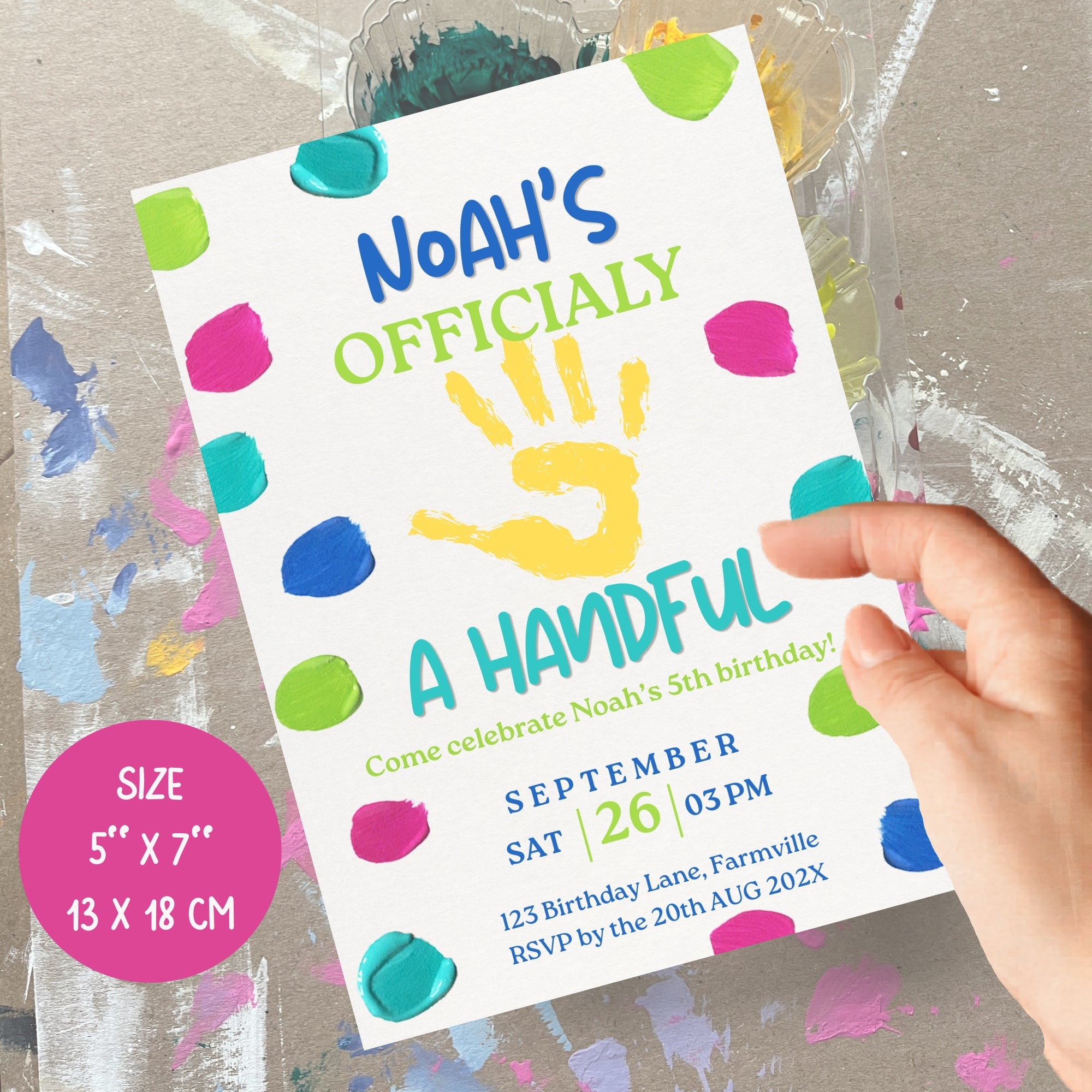 Officially a Handful | 5th birthday | Colorfull anniversary
